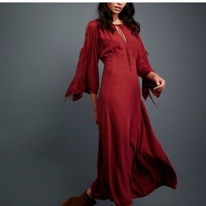 Free People Prettiest Thing Maxi Dress in Burgundy
